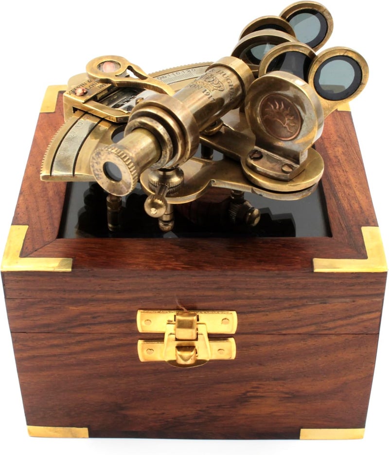 OCEAN REPLICAS Nautical Bronze Sextant – Solid Brass Maritime Astrolabe | Vintage Ship Navigation Instrument for Nautical Decor, Collectibles, Maritime Gifts, and Navigational Tools - Image 1